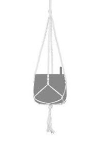 LECHUZA Macramé BOHO wit LECHUZA Macramé BOHO wit