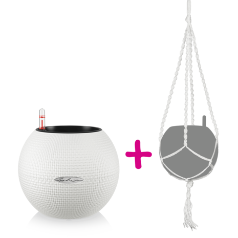 LECHUZA LECHUZA-PURO Couleur 20 blanc + macramé