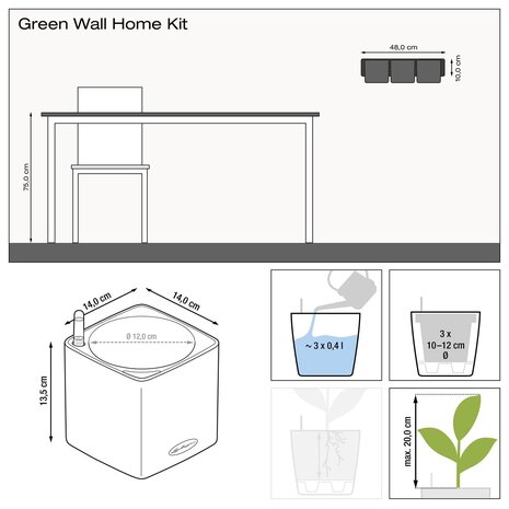 Green Wall Home Kit Glossy antraciet hoogglans Green Wall Home Kit Glossy antraciet hoogglans