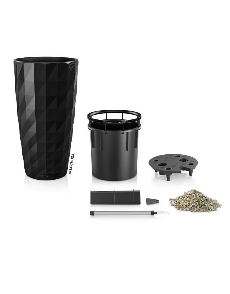 LECHUZA DIAMANTE Premium black high-gloss LECHUZA DIAMANTE Premium black high-gloss