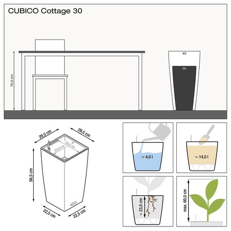 LECHUZA CUBICO Cottage graniet LECHUZA CUBICO Cottage graniet