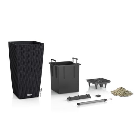 LECHUZA CUBICO Cottage noir graphite