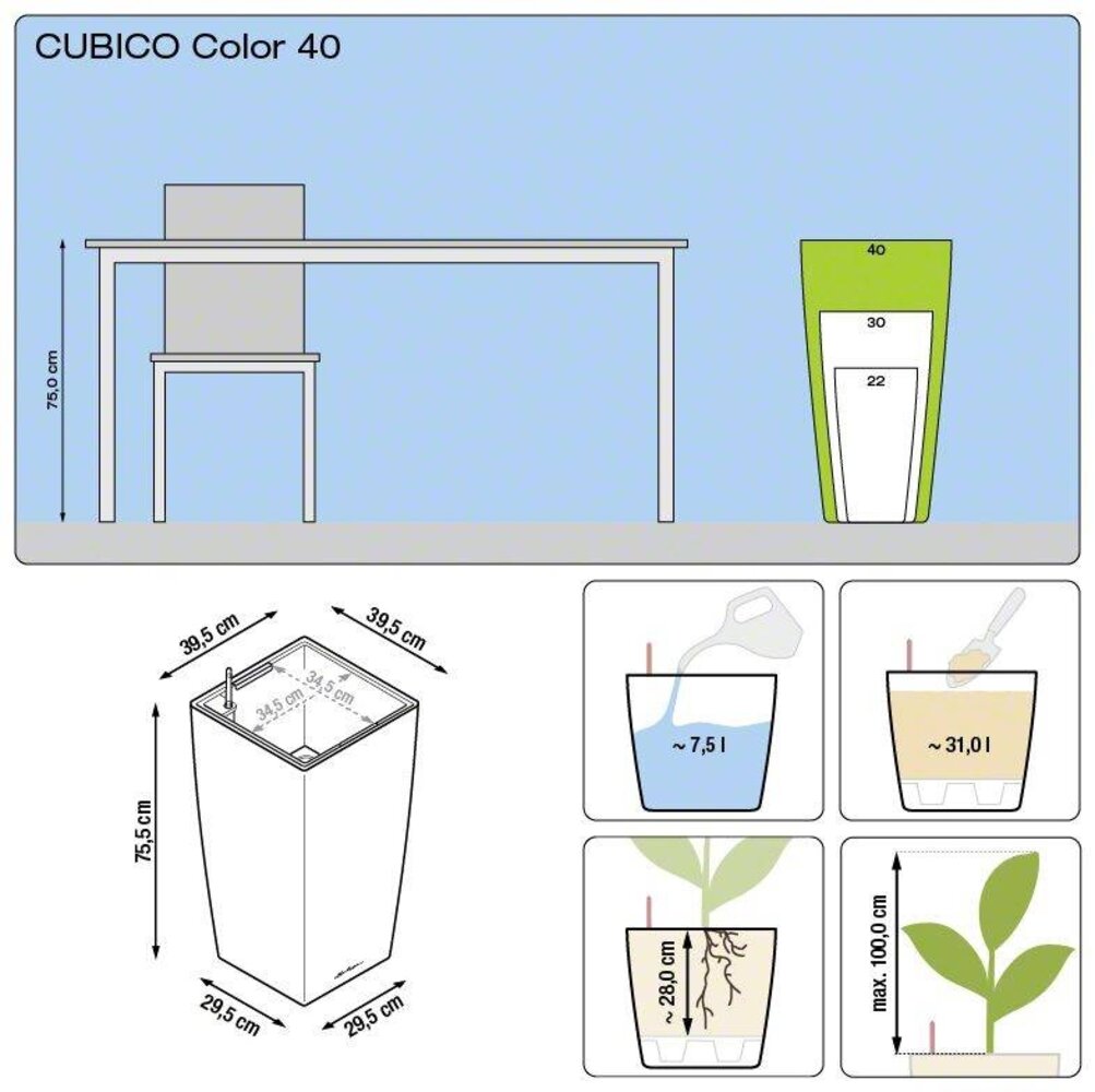LECHUZA CUBICO Color nutmeg