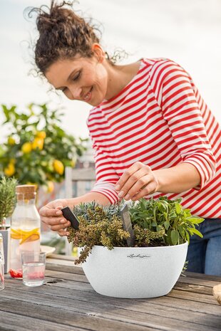 LECHUZA CUBETO Stone quarzweiß LECHUZA CUBETO Stone quarzweiß