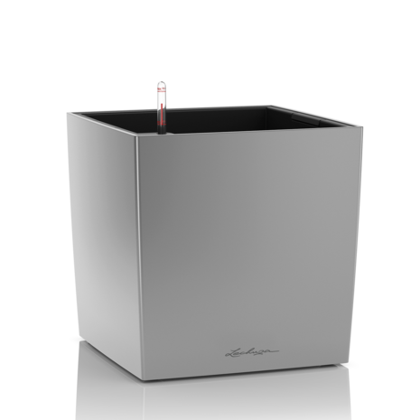 LECHUZA CUBE silver metallic LECHUZA CUBE silver metallic