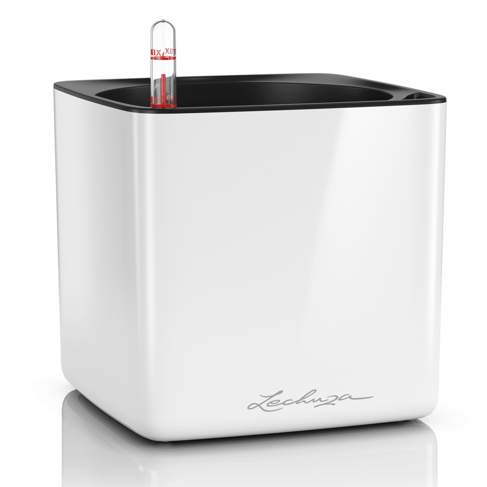 LECHUZA CUBE Glossy wit hoogglans LECHUZA CUBE Glossy wit hoogglans