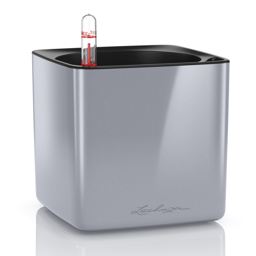 LECHUZA CUBE Glossy titanium dust highgloss