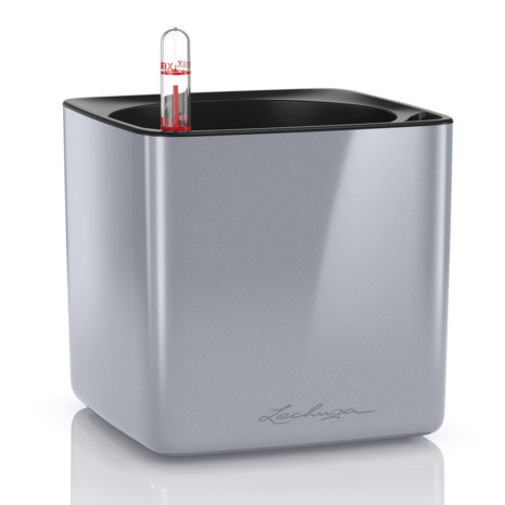 LECHUZA CUBE Glossy titanium dust highgloss