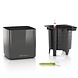 LECHUZA CUBE Glossy titanium dust highgloss LECHUZA CUBE Glossy titanium dust highgloss