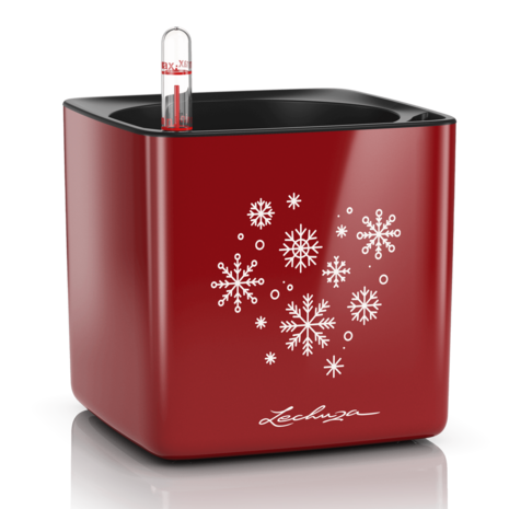 LECHUZA CUBE Glossy Edition spéciale Flocons de neige