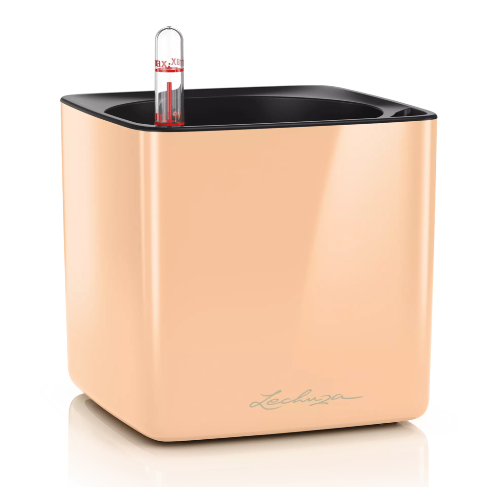 LECHUZA CUBE Glossy apricot hoogglans