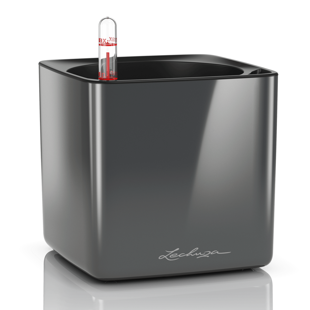 LECHUZA CUBE Glossy antraciet hoogglans