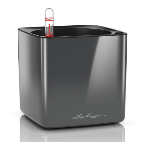 LECHUZA CUBE Glossy anthracite ultra brillant LECHUZA CUBE Glossy anthracite ultra brillant