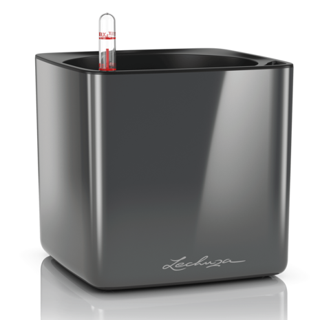 LECHUZA CUBE Glossy antraciet hoogglans
