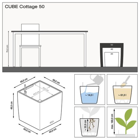 LECHUZA CUBE Cottage white