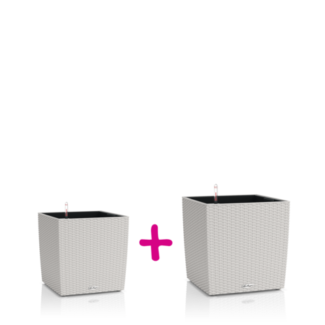 LECHUZA CUBE Cottage 30 + 40 light grey