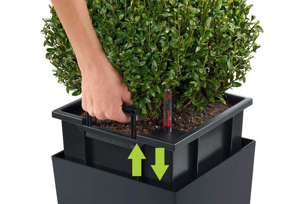 LECHUZA CUBE antraciet metallic