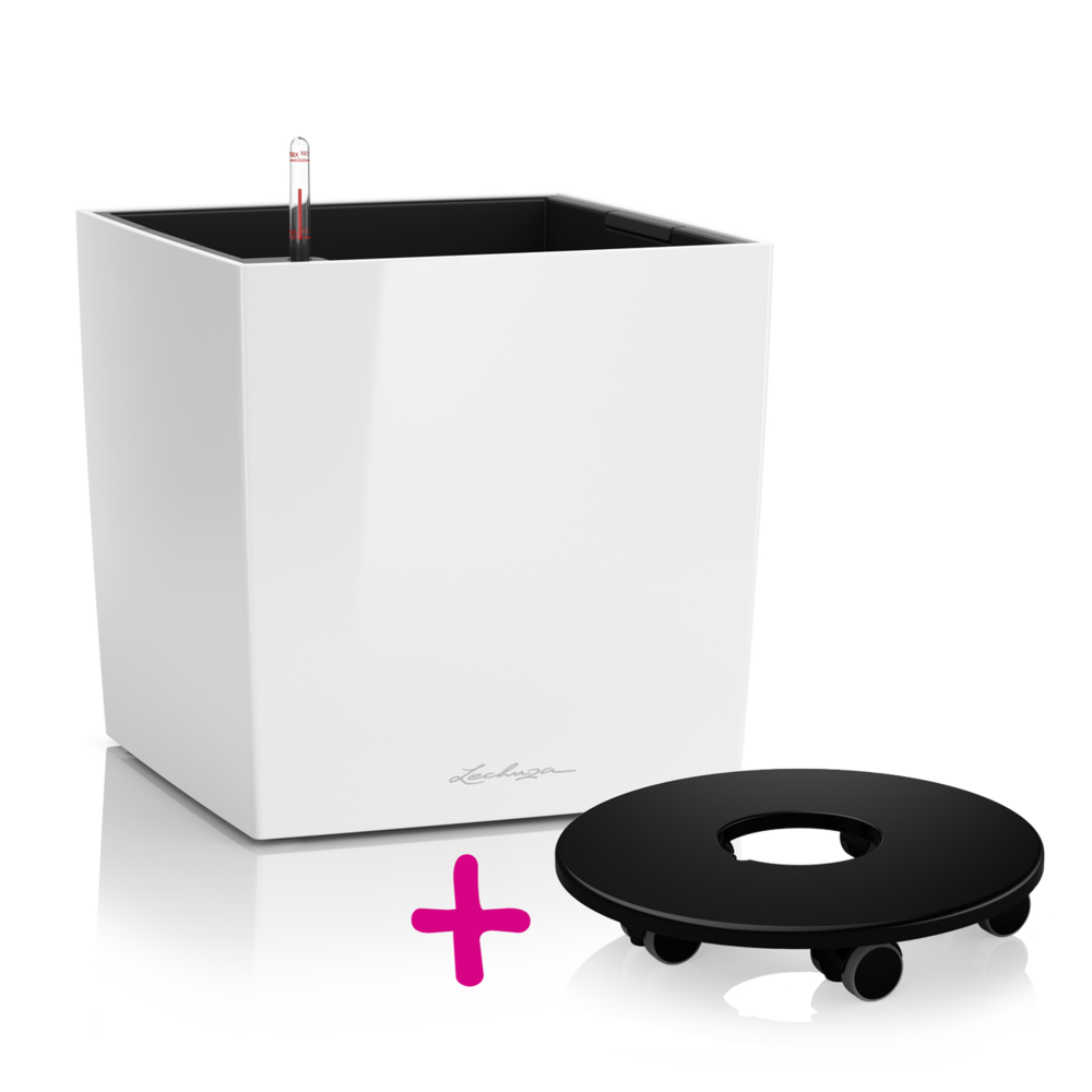 CUBE 40 white high-gloss + Coaster