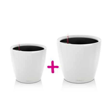 LECHUZA CLASSICO LS 21 white high-gloss + CLASSICO LS 28 white high-gloss LECHUZA CLASSICO LS 21 white high-gloss + CLASSICO LS 28 white high-gloss