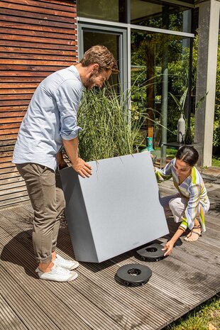 LECHUZA CANTO Stone wide stone grey LECHUZA CANTO Stone wide stone grey