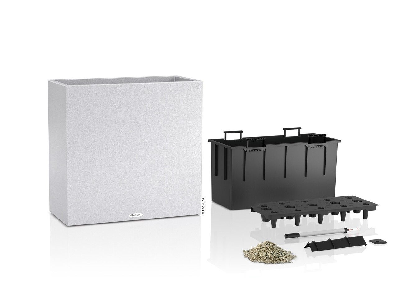 LECHUZA CANTO Stone wide blanc quartz