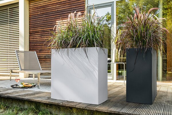 LECHUZA CANTO Stone wide graphitschwarz gesprenkelt LECHUZA CANTO Stone wide graphitschwarz gesprenkelt