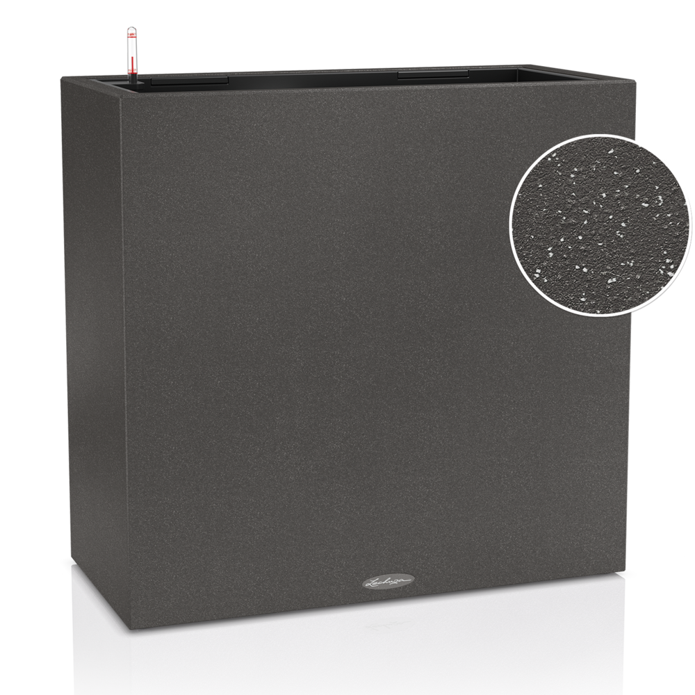 LECHUZA CANTO Stone wide graphitschwarz gesprenkelt LECHUZA CANTO Stone wide graphitschwarz gesprenkelt