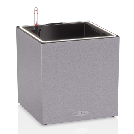 LECHUZA CANTO Stone low LED stone grey