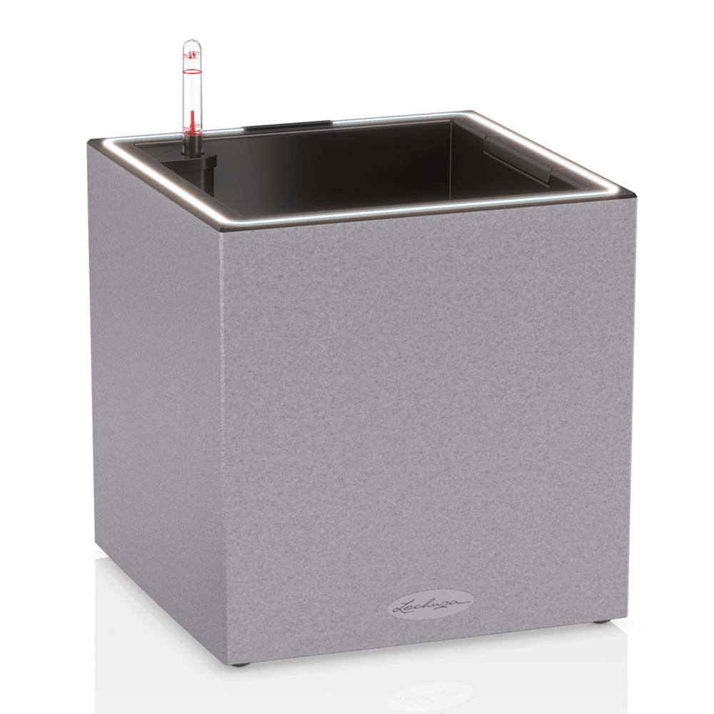 LECHUZA CANTO Stone low LED gris pierre LECHUZA CANTO Stone low LED gris pierre