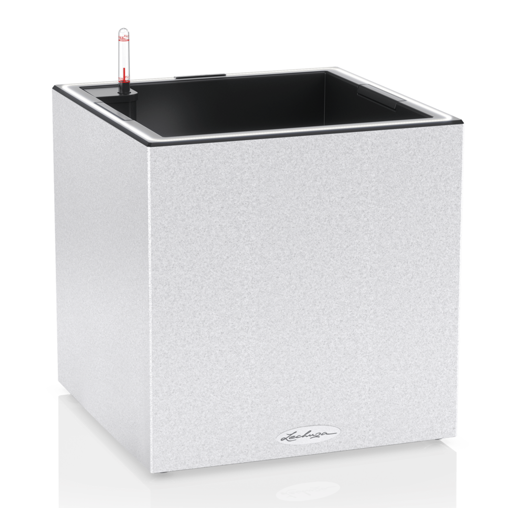 LECHUZA CANTO Stone low LED kwarts wit