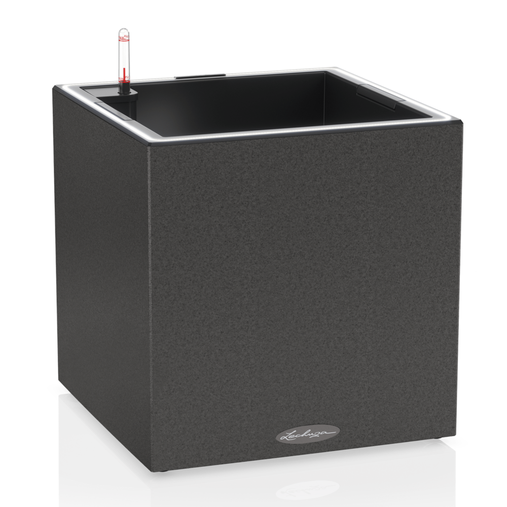 LECHUZA CANTO Stone low LED noir graphite