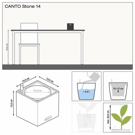 LECHUZA CANTO Stone quarzweiß LECHUZA CANTO Stone quarzweiß