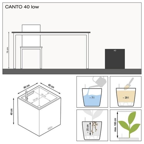 LECHUZA CANTO Stone high LED quarzweiß LECHUZA CANTO Stone high LED quarzweiß