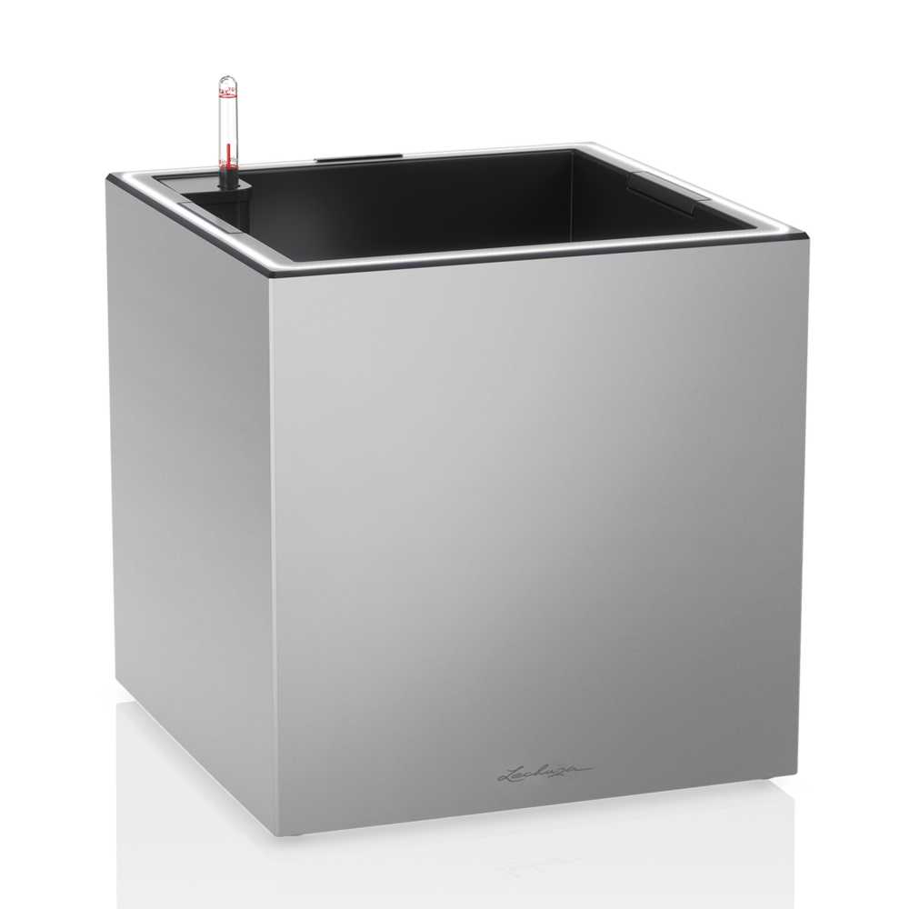 LECHUZA CANTO Premium low LED zilver metallic