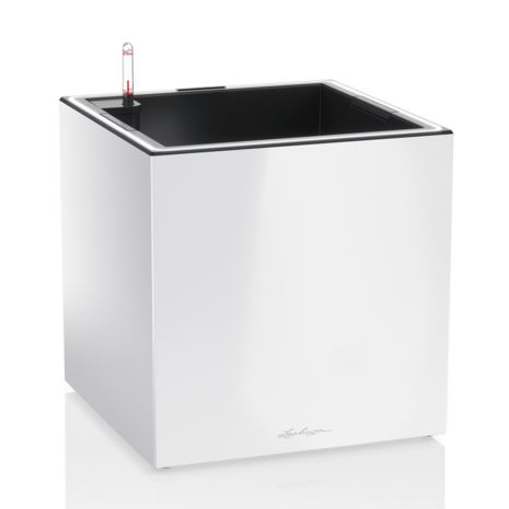 LECHUZA CANTO Premium low LED white high-gloss