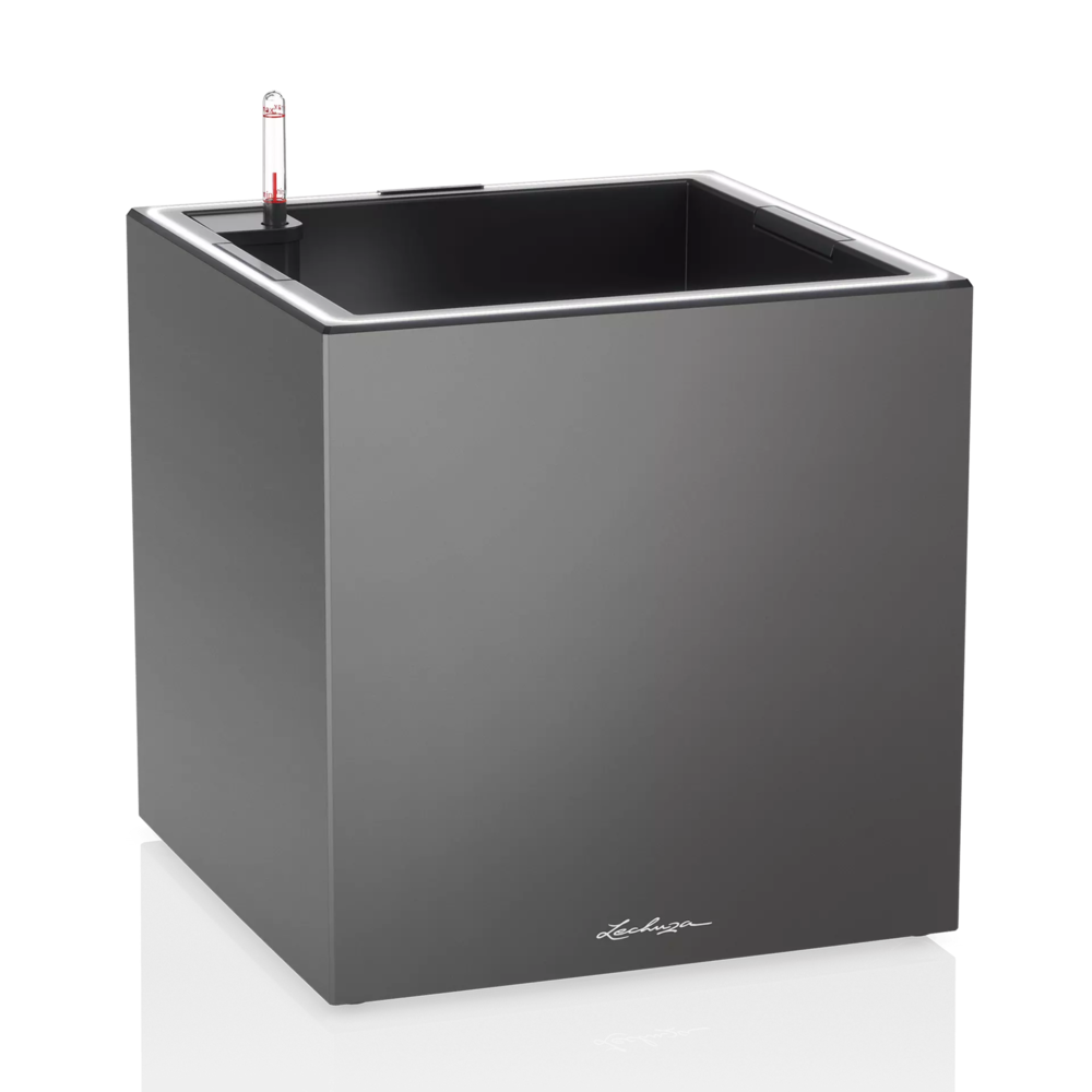 LECHUZA CANTO Premium low LED antraciet metallic