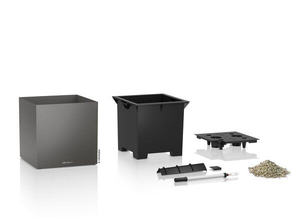 LECHUZA CANTO Premium low antraciet metallic