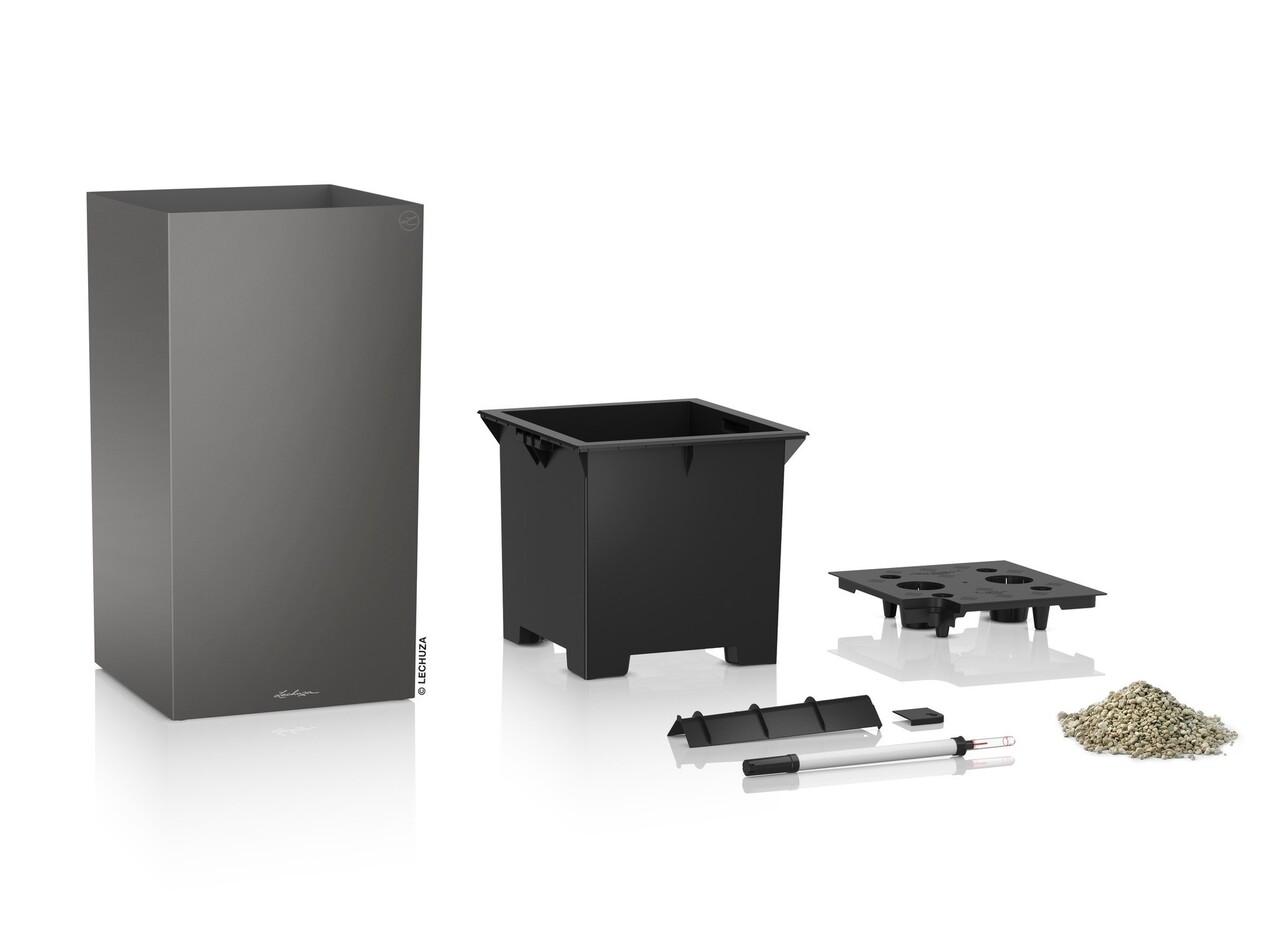 LECHUZA CANTO Premium high charcoal metallic LECHUZA CANTO Premium high charcoal metallic