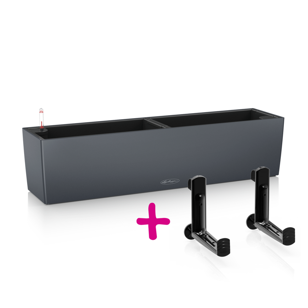 BALCONERA Color 80 slate +  LECHUZA Balcony brackets black