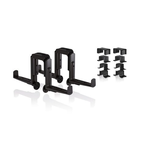 Balcony box holder DUO + adapter set (4-part) black