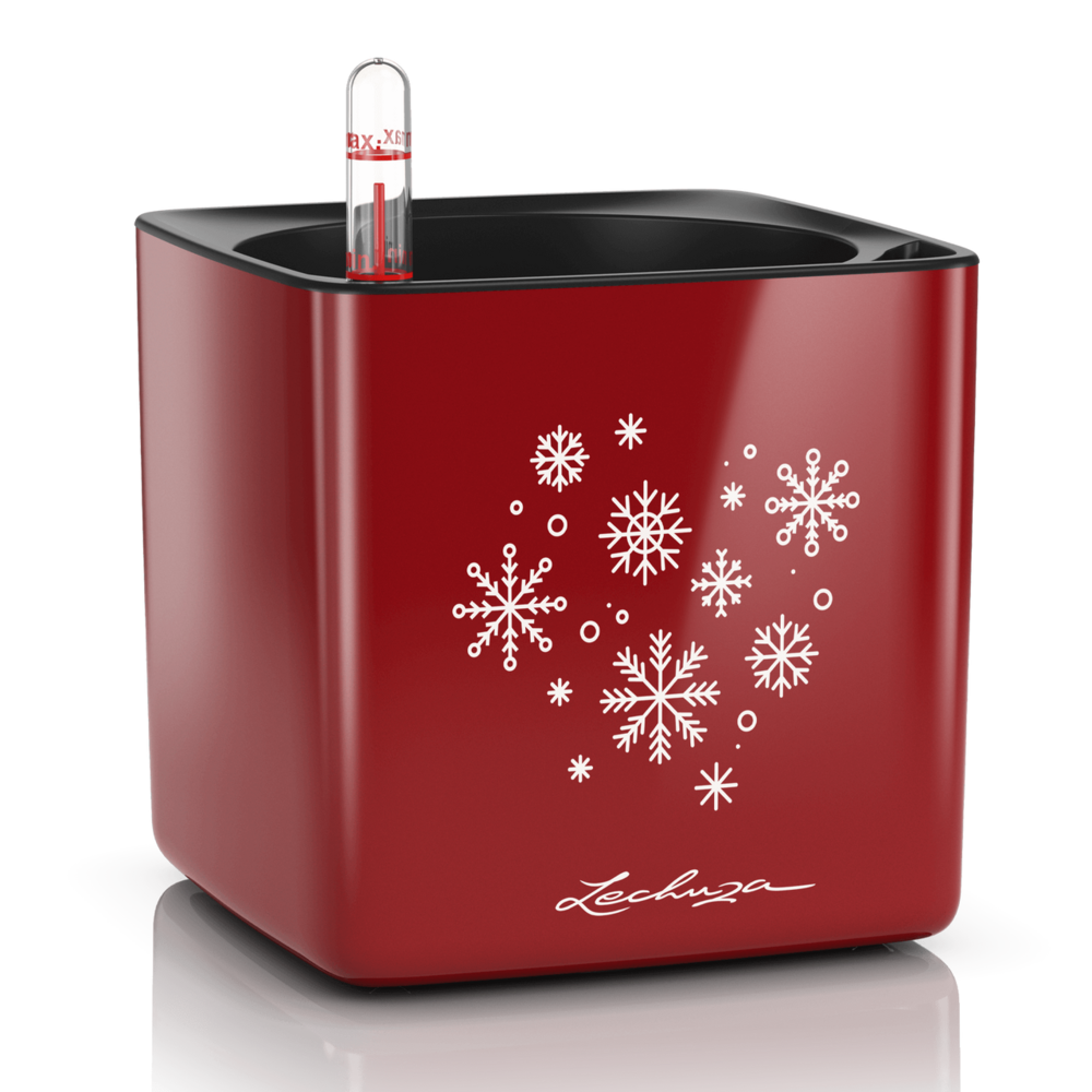 LECHUZA CUBE Glossy SNOW scarlet rot hochglanz LECHUZA CUBE Glossy SNOW scarlet rot hochglanz