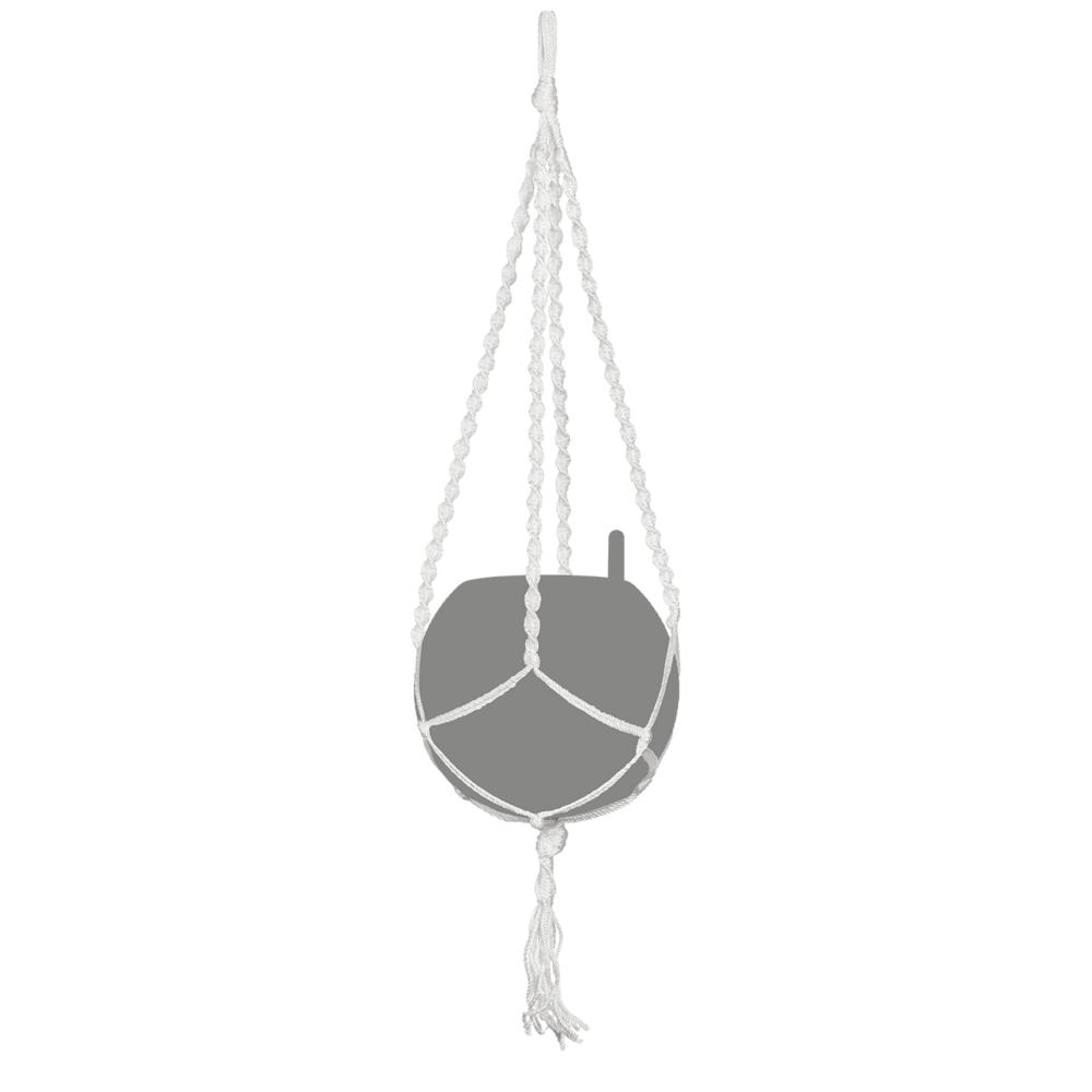 LECHUZA Macramé BOHO wit LECHUZA Macramé BOHO wit