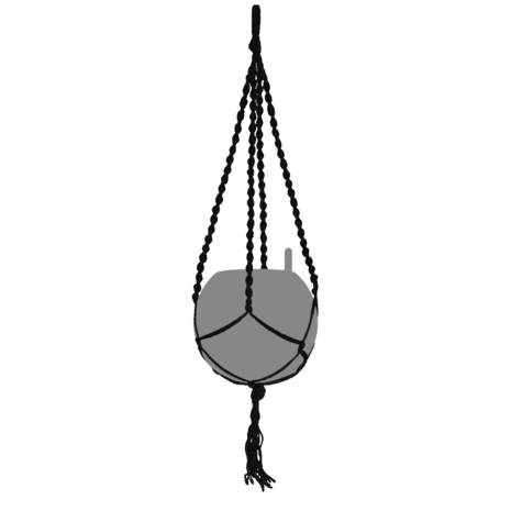 LECHUZA Macramé BOHO zwart LECHUZA Macramé BOHO zwart