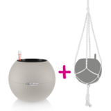 LECHUZA-PURO Color 20 grafietzwart + macramé