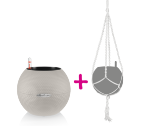 LECHUZA-PURO Color 20 noir graphite + macramé