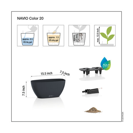 LECHUZA NAVIO Color gris ardoise