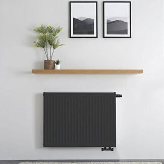 Copa H60 x B260 T22 - Paneelradiator C6 geribbelde voorzijde Mat Zwart