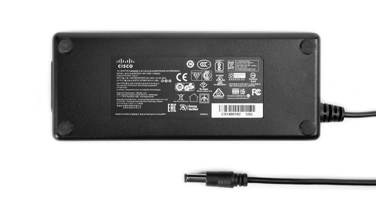 Adaptador de corriente de repuesto Cisco Meraki MX68 (100 W)