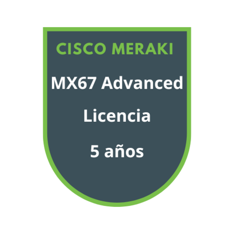 Cisco Meraki MX67 Advanced Security Licencia 5 años Cisco Meraki MX67 Advanced Security Licencia 5 años