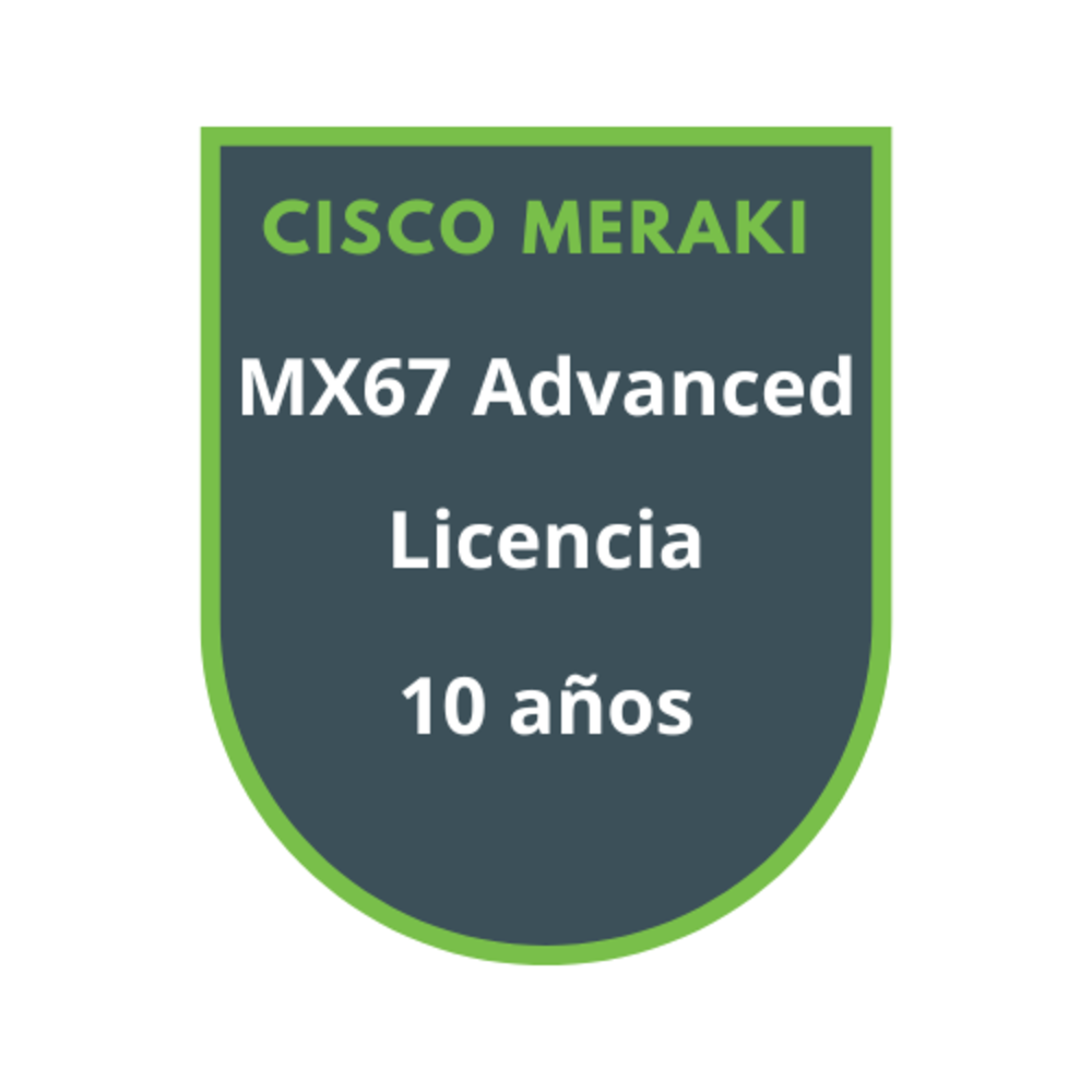 Cisco Meraki MX67 Advanced Security Licencia 10 años Cisco Meraki MX67 Advanced Security Licencia 10 años